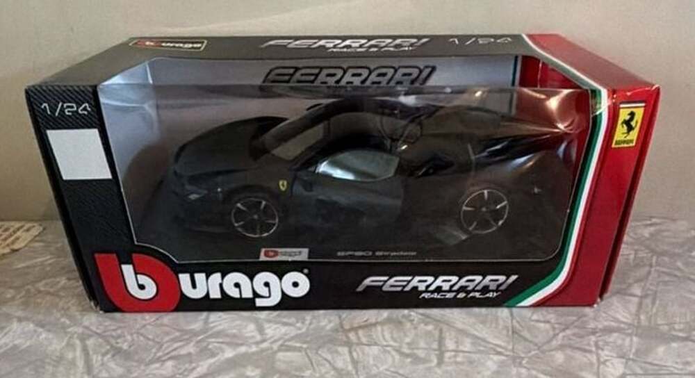 Bburago Ferrari SF90 Stradale Size 1/24 Black Diecast Model Car